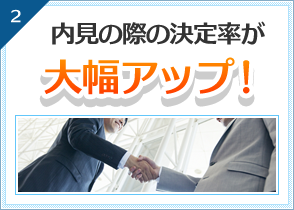 2.内見の際の決定率が大幅アップ！